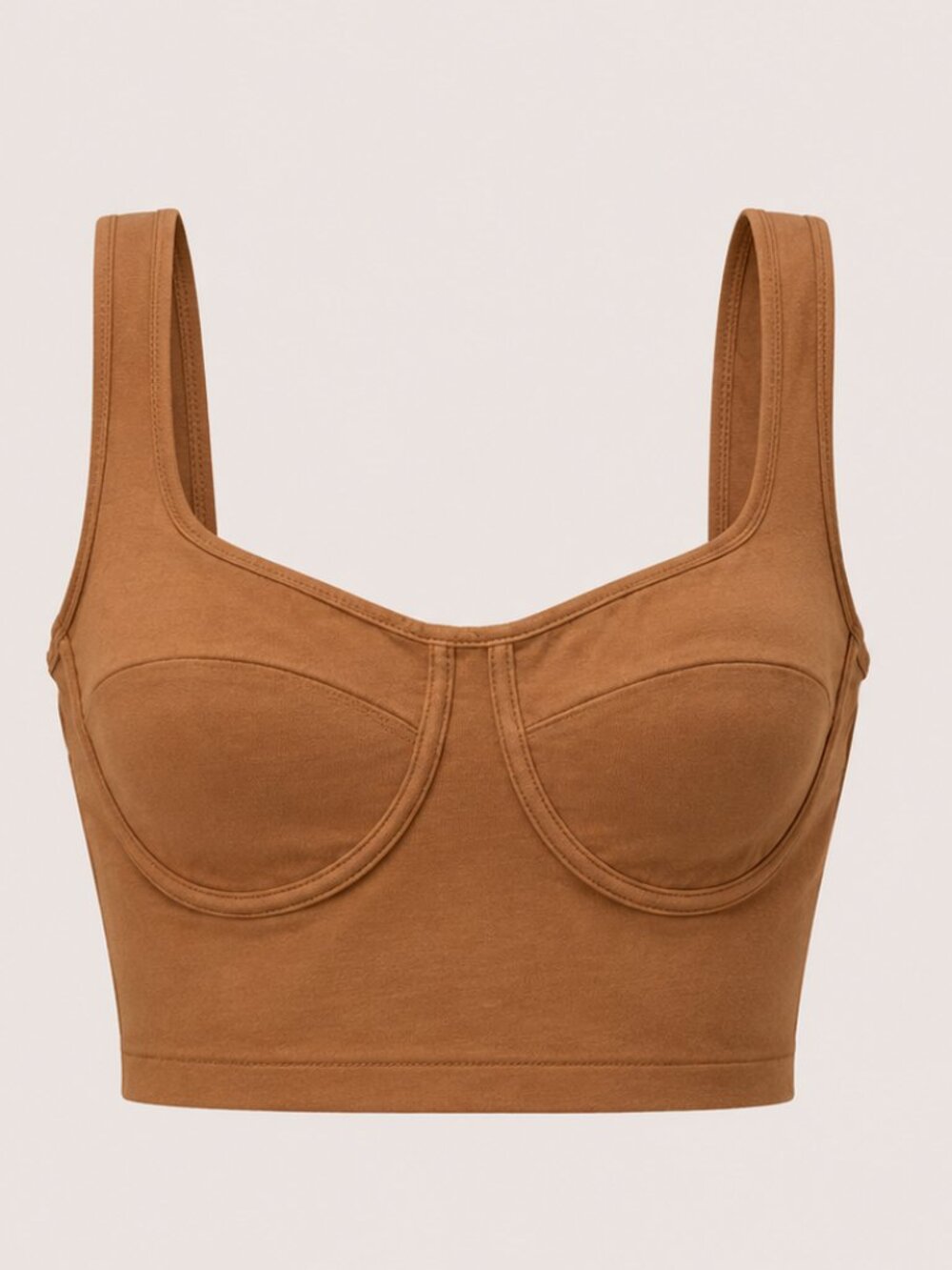 Caramel Brown Bustier Crop Top Underwire Corset Tank Size Small